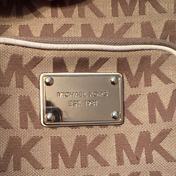 Michael Kors Beige and Brown Logo Crossbody - Picture 3 of 6